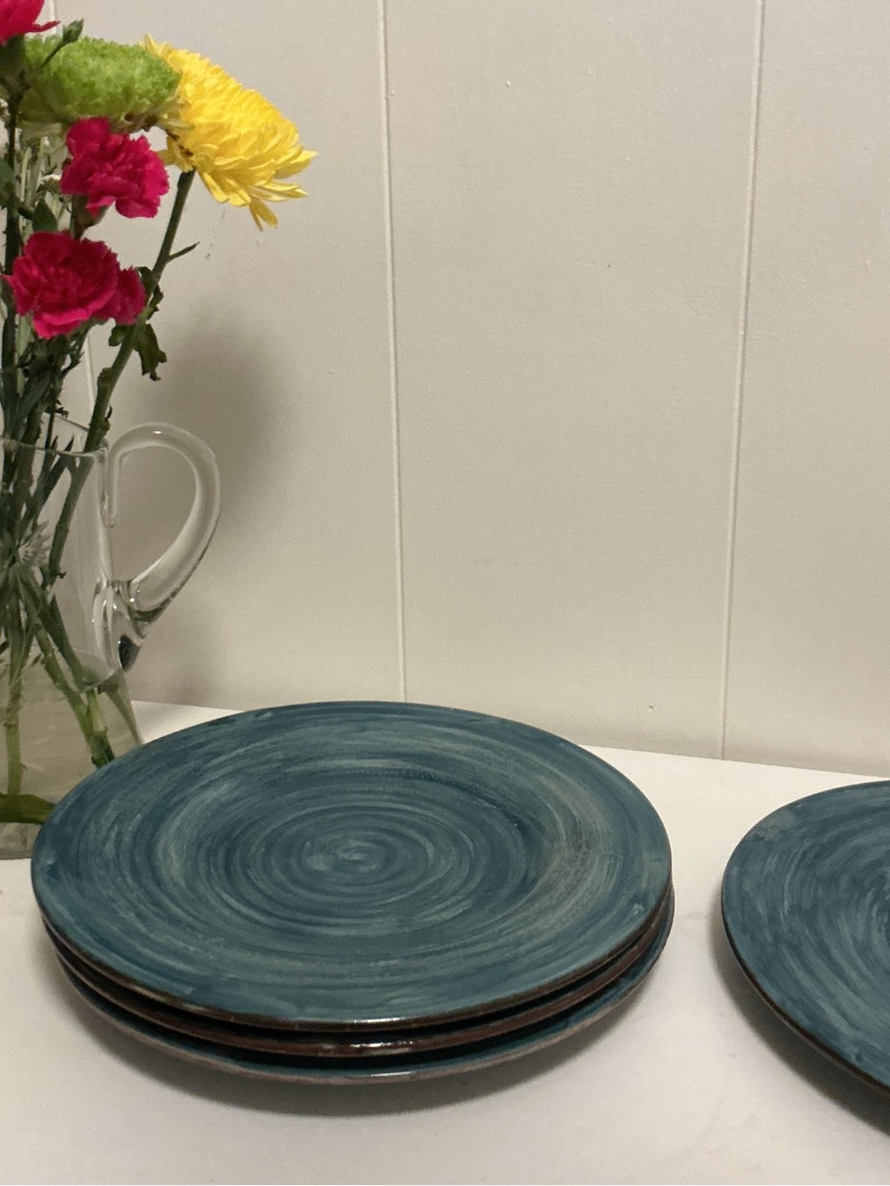 Set of 4 Frontier Blue Dinner Plates